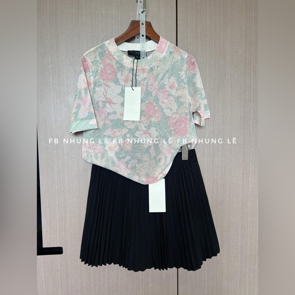 Zara floral print knit top 1822/018 - Picture 6 of 7